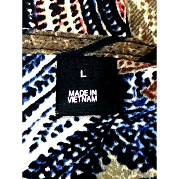 7Th Avenue Design Studio Large Cold Shoulder Tunic Top Paisley Animal Print Chic - Picture 9 of 13